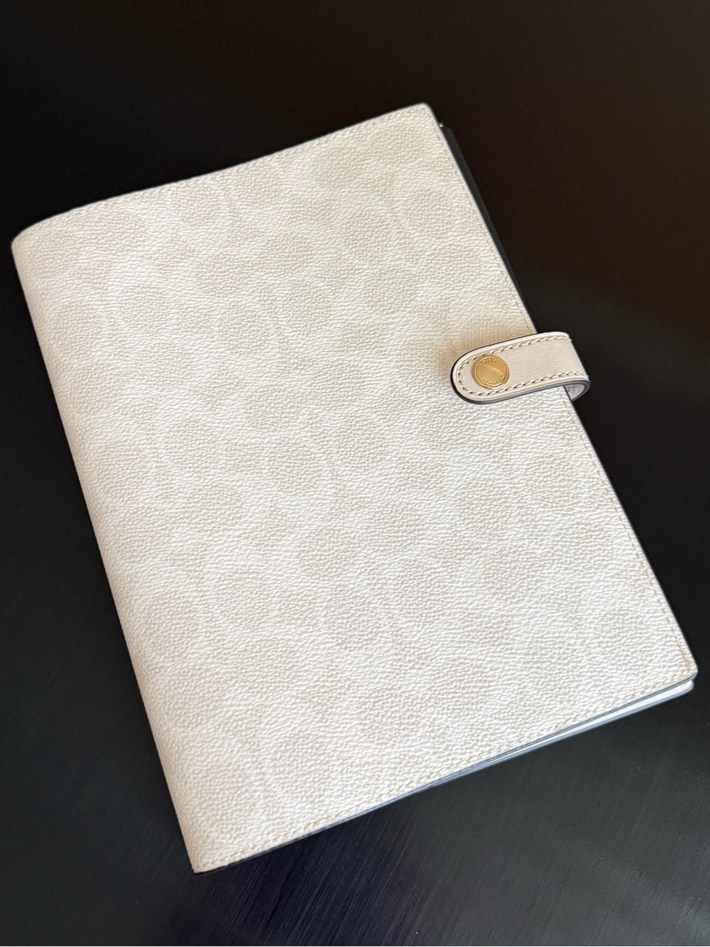 Coach Notebook in Signature Chalk White